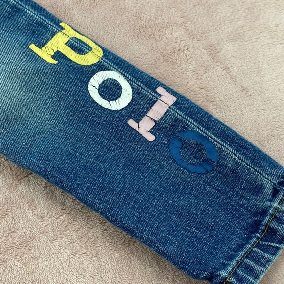Polo Ralph Lauren Jeans Girls 3T Astor Slim Boyfriend Blue Jeans Logo Print - Picture 10 of 10